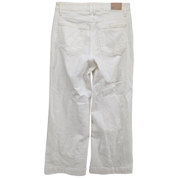 Paige Anessa Wide Leg Jeans Womens White Light Ecru Stretch Denim Size 29 - Picture 2 of 12